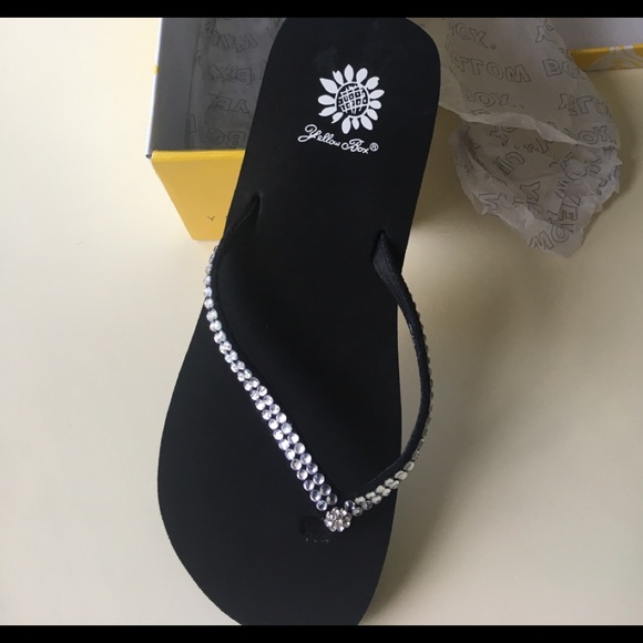 new yellow box flip flops
